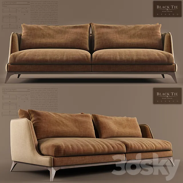 Brando sofa by Black Tie 3D Model