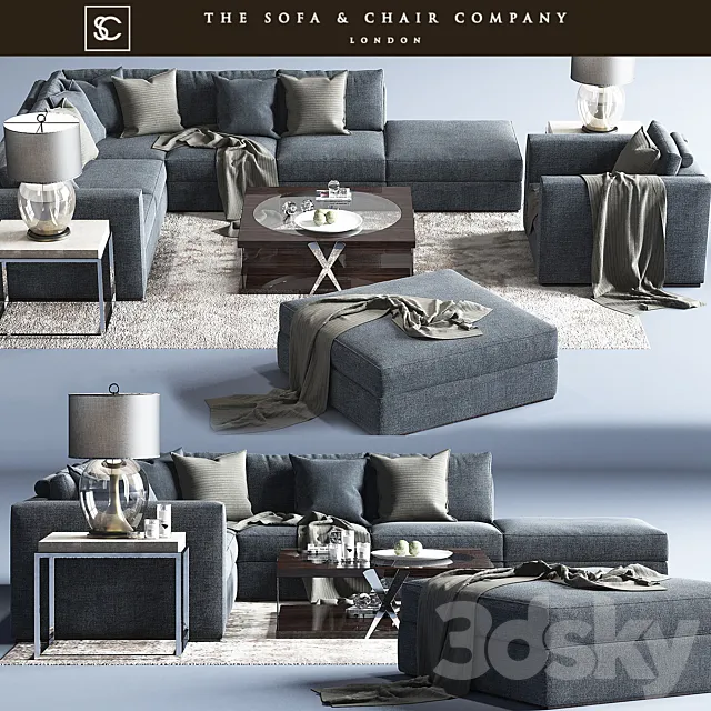 Braque Large Sofa_Concave Brass_Horizon Square_Carpet_The sofa and chair company 3DModel