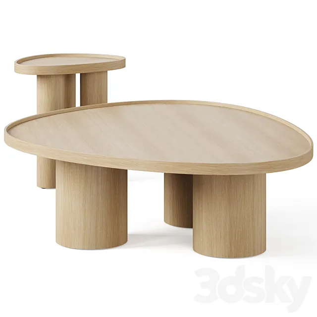 Brasero oak coffee table by LA REDOUTE INTERIEURS 3D Model