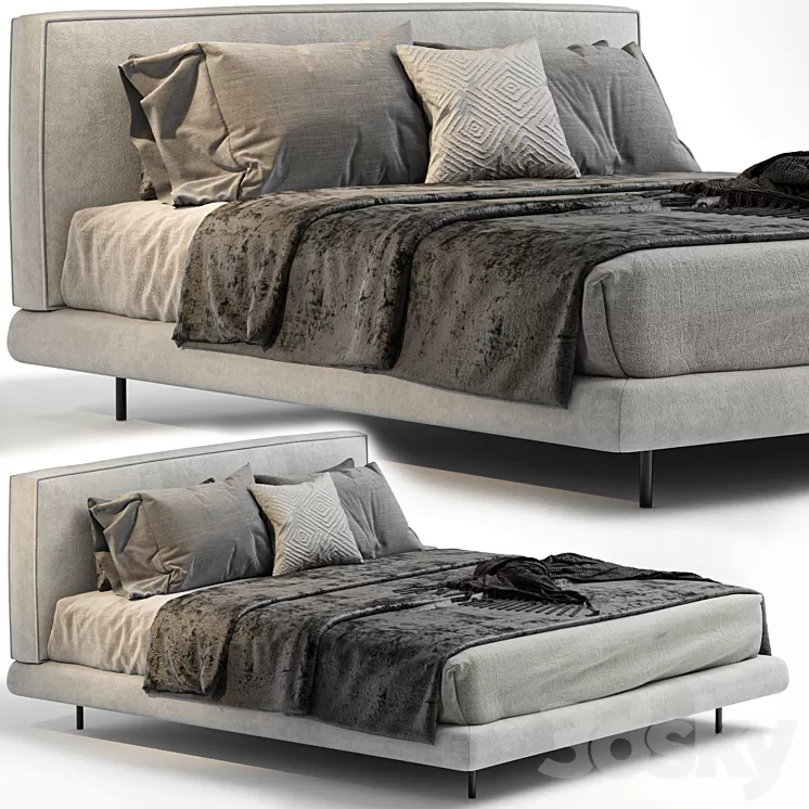 BRASILIA Double bed By Minotti 3D Model Free