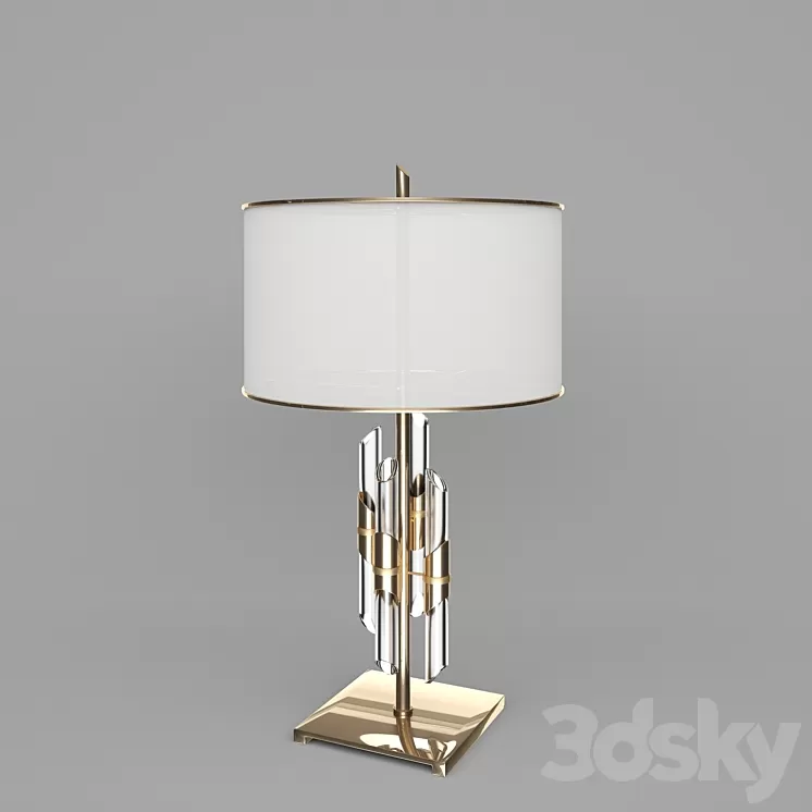 Brass and Crystal Rod Table Lamp 3D Model
