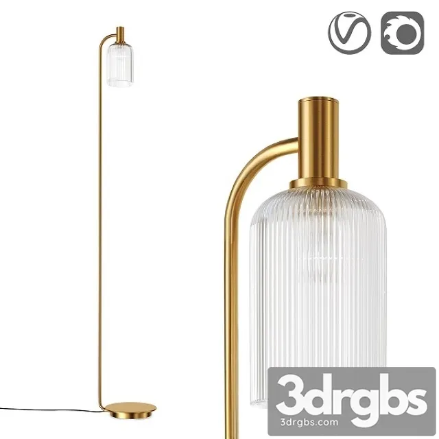 Brass and Cut Glass Floor Lamp 3D Model Free