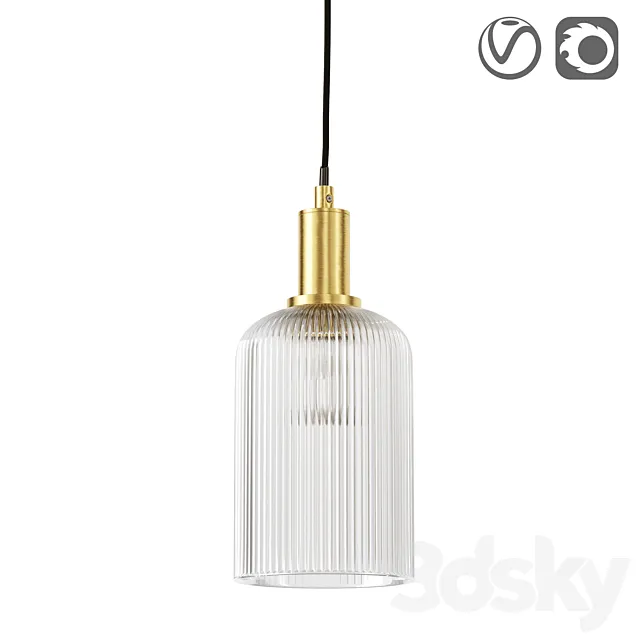Brass and cut glass lamp Bogota 3D Model