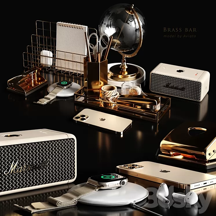 brass bar 3D Model Free