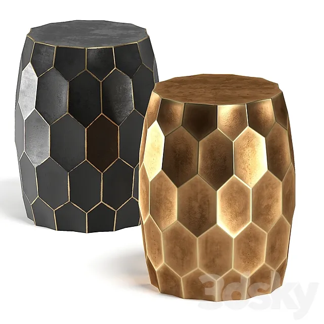 Brass black side table 3DModel
