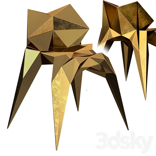 Brass bowtie chair 3DModel