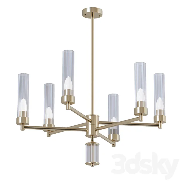 Brass Chandelier sku. 28125 by Pikartlights 3D Model