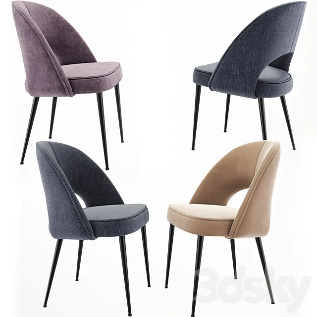 Brass Dining Chair Set 3D Model