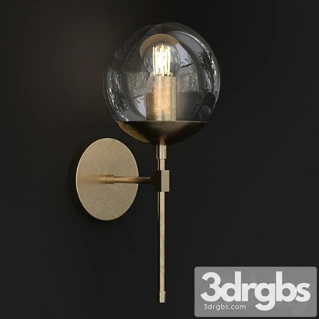 Brass Globe Sconce Bathroom Wall Lamp 3D Model Free