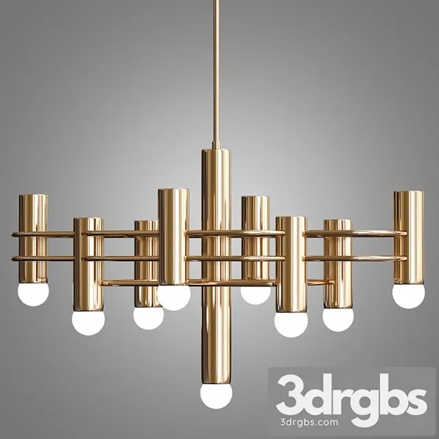Brass Indinana Chandelier 3D Model Free