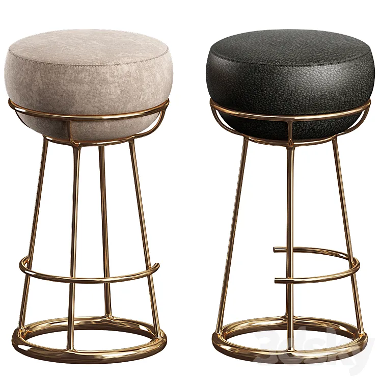 Brass Stool Bar Base Legs Stools 3D Model Free