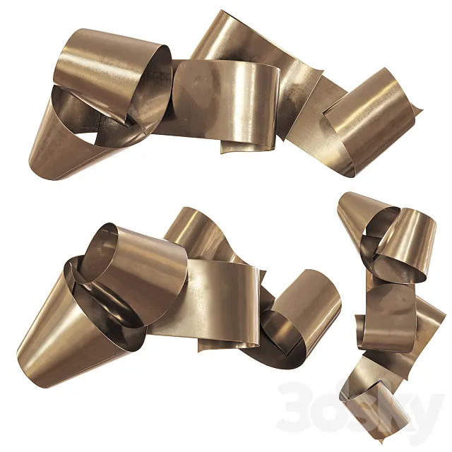 Brass stripe wall decor _ from Pinterest 3D Model