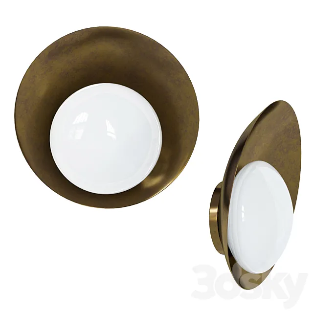Brass Wall Lights "Concha" by Gallery L7 3DModel