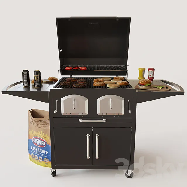 Bravo Premium Charcoal Grill 3DModel