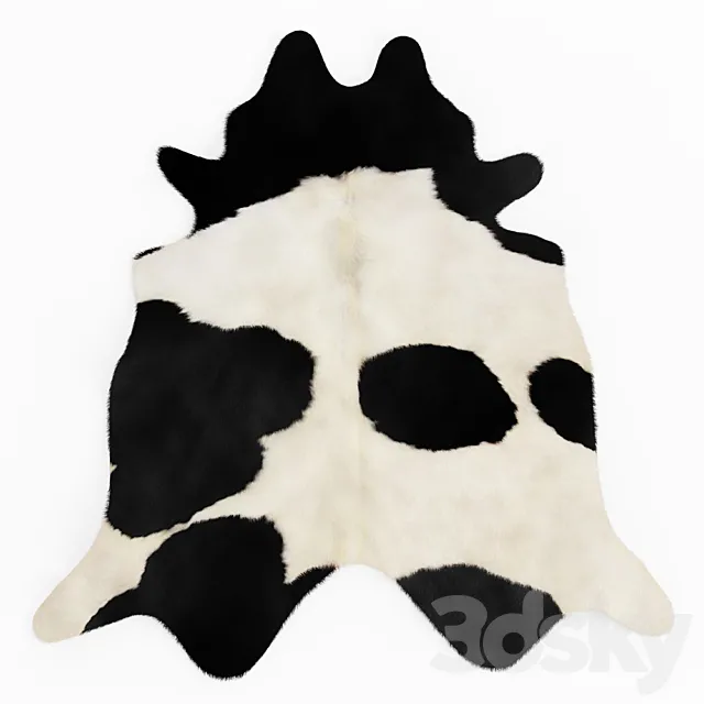 Brazilian Black And White Cowhide 3DModel