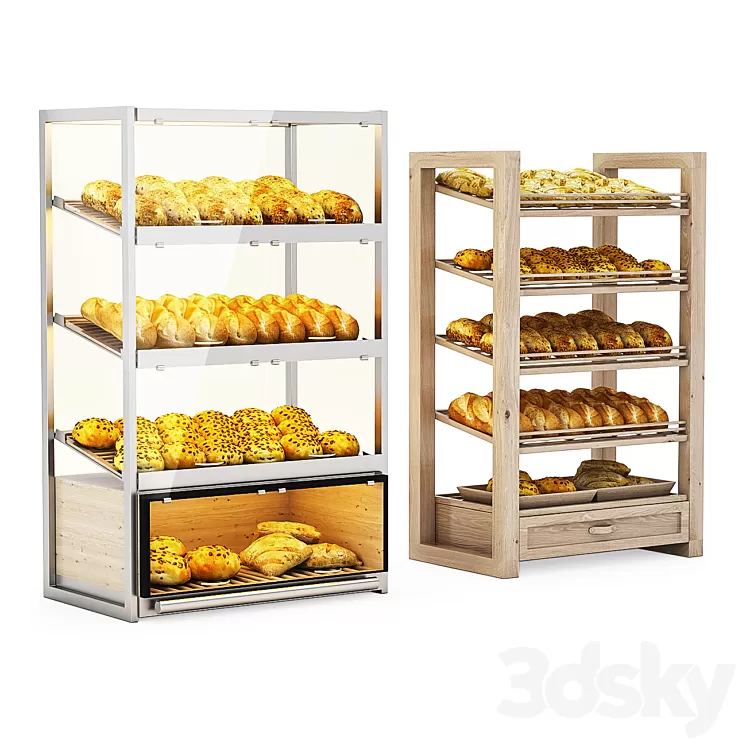 Bread racks with filling 3D Model
