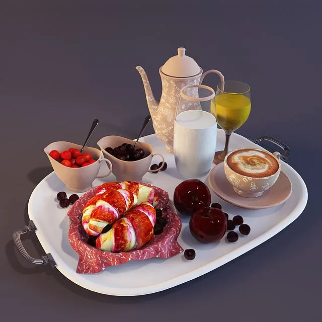 Breakfast in bed 2 3D Model