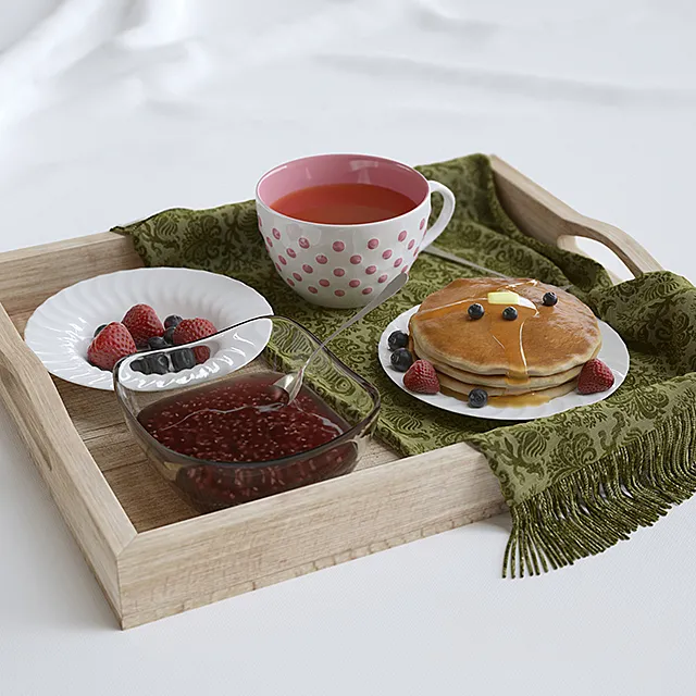 Breakfast in bed 3D Model