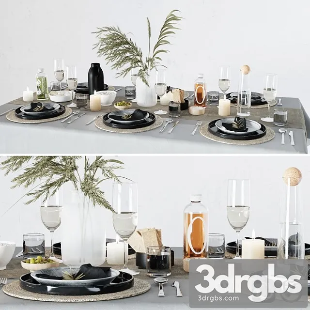 Breakfast table setting 3D Model Free