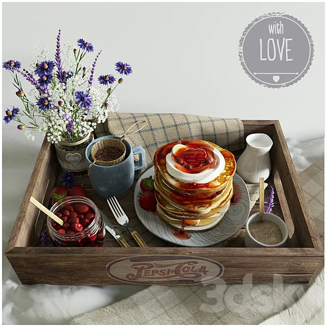 Breakfast with love 3D Model