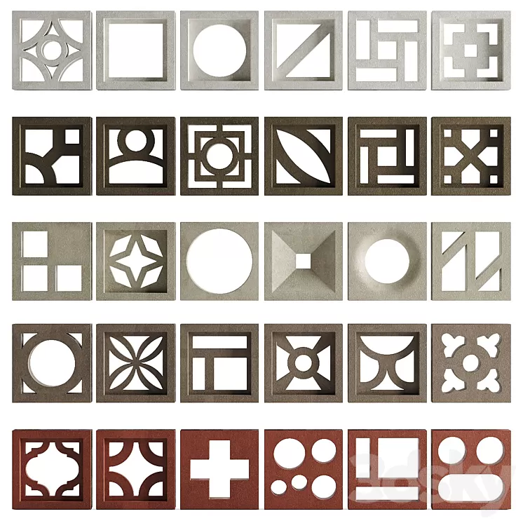 Breeze blocks 3D Model Free Download