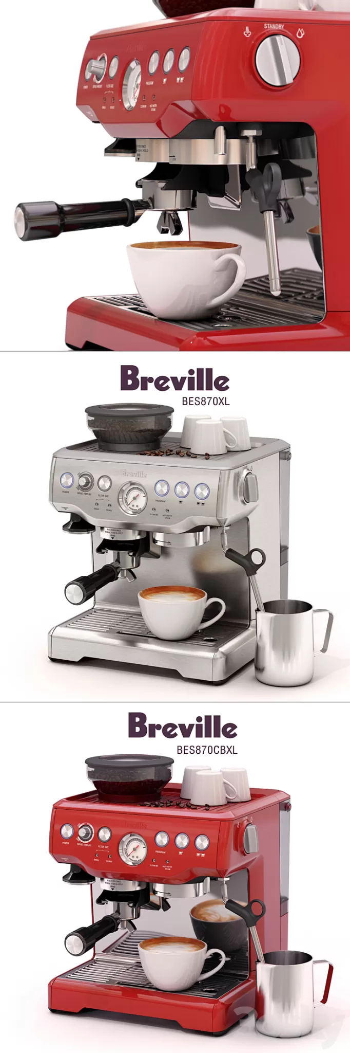 Breville Barista Express BES870XL / BES870CBXL 3D Model