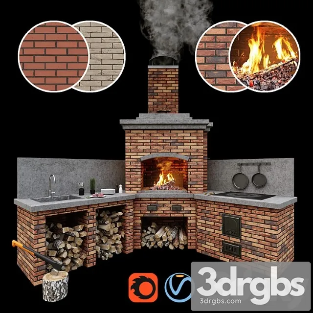 brick bbq 2 3D Model Download