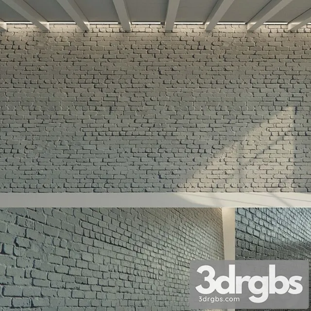 Brick old painted. 3D Model Free