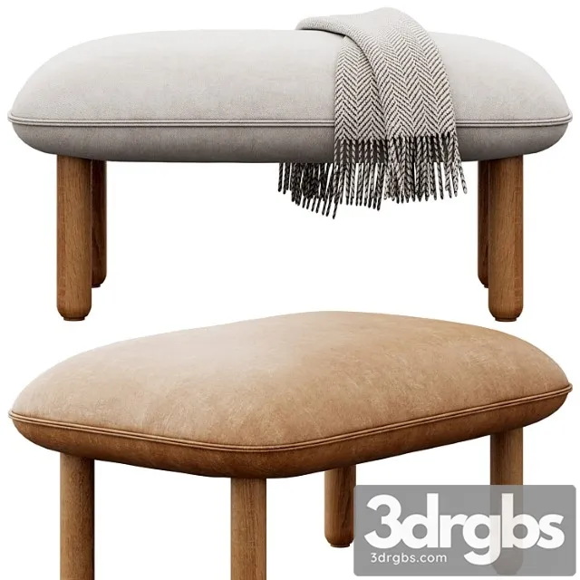 Brick qt ottoman by poppin 2 3D Model Free