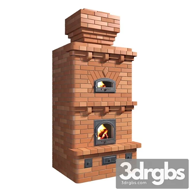 Brick stove 3D Model Free