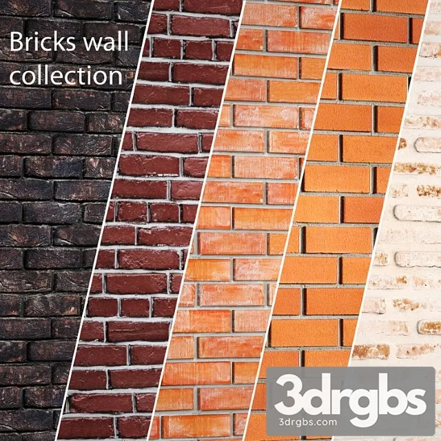 Brick Wall Collection 2 Wall Decor Brick Masonry Clinker Decorative Brown Loft Panel Stone Masonry 3D Model Free