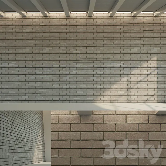 Brick wall (dark brick) 3D Model