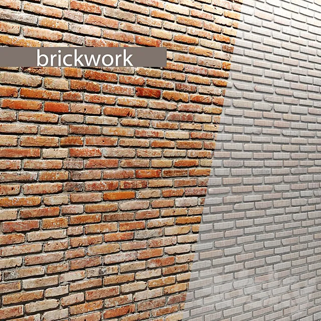 Brick wall. Masonry. brick. loft. aged. set. collection. decorative. panel. wall 3DModel