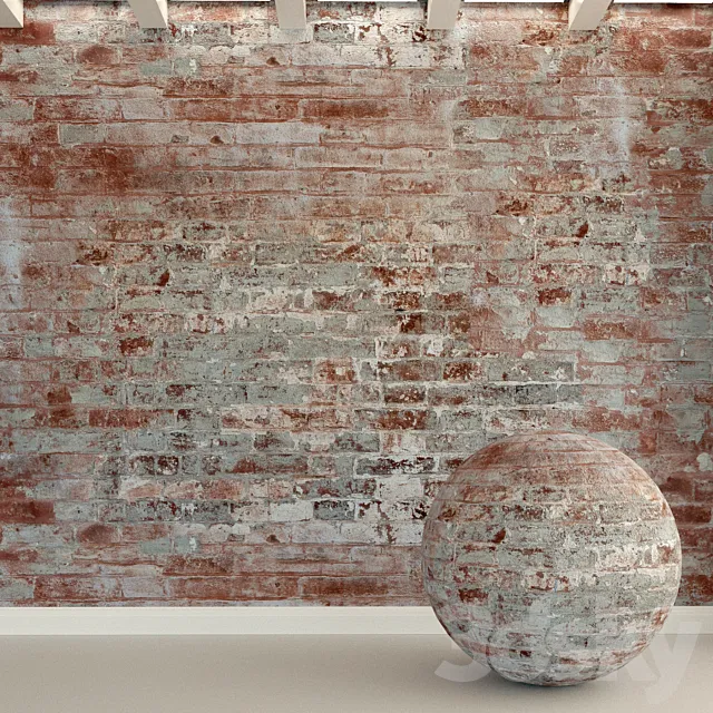 Brick wall. Old brick. 100 3D Model