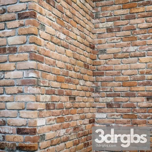 Brick wall with corners 3D Model Free