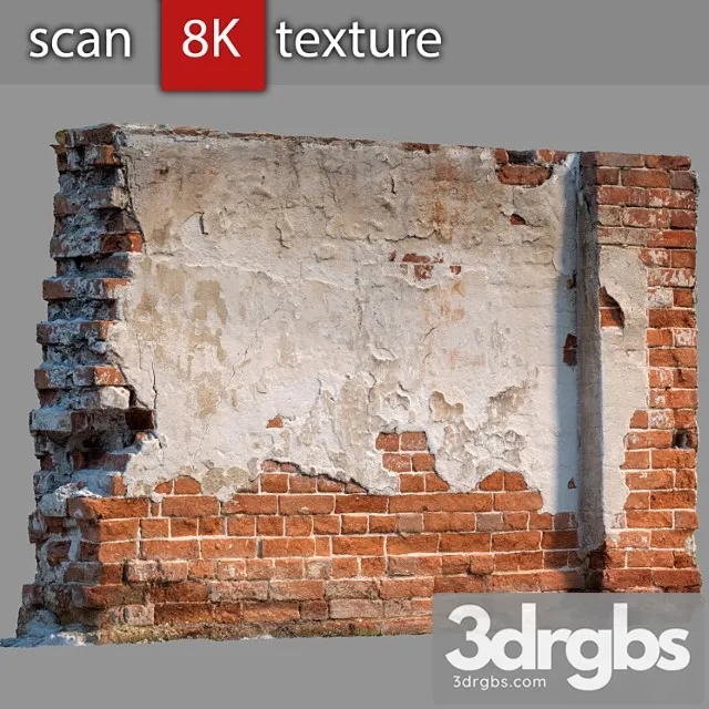 Brick Wall With Destruction 61 3D Model Download