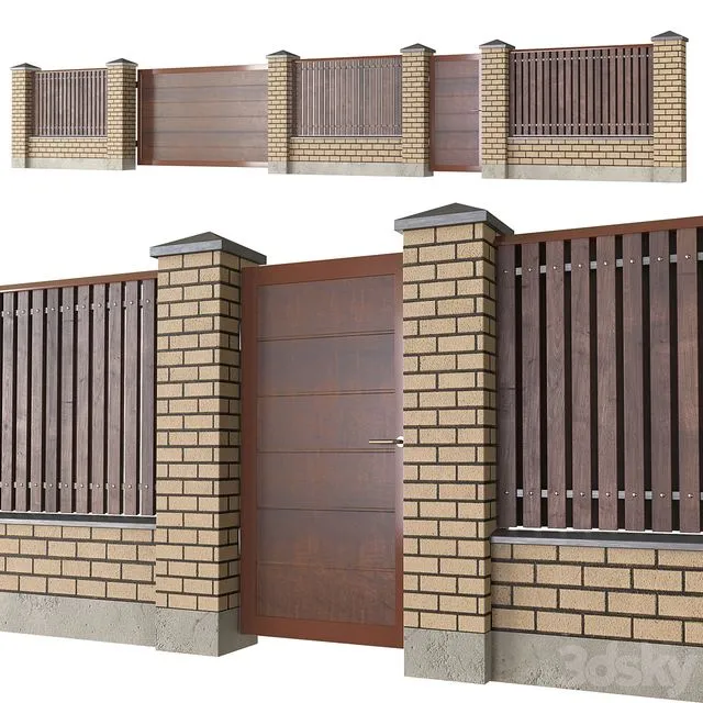 Brick_fence 3D Model