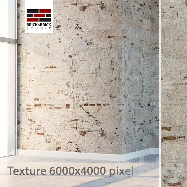 Brickwork with plaster 119 3D Model