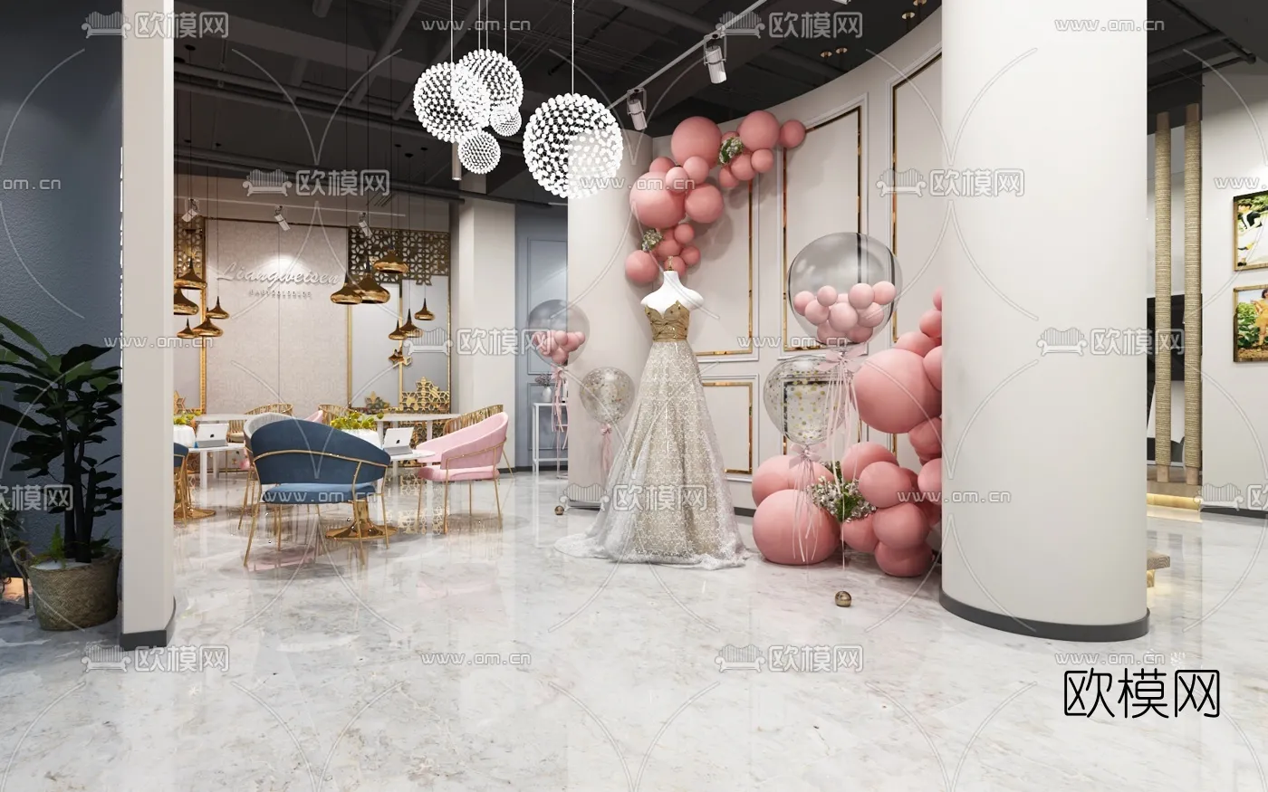 Bridal Shop - Wedding Store - Interior Desgin 3D Scene - 009