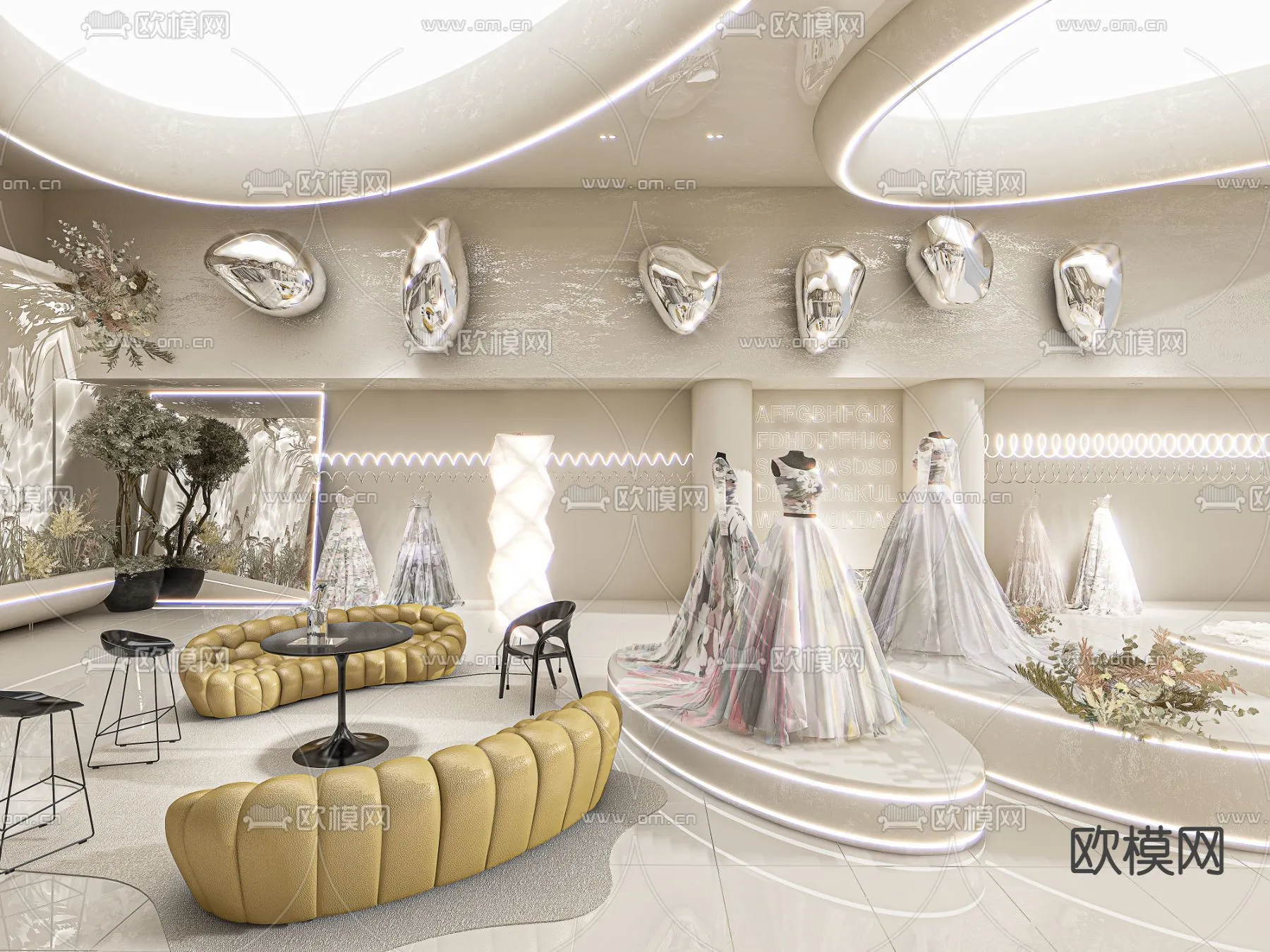 Bridal Shop - Wedding Store - Interior Desgin 3D Scene - 024