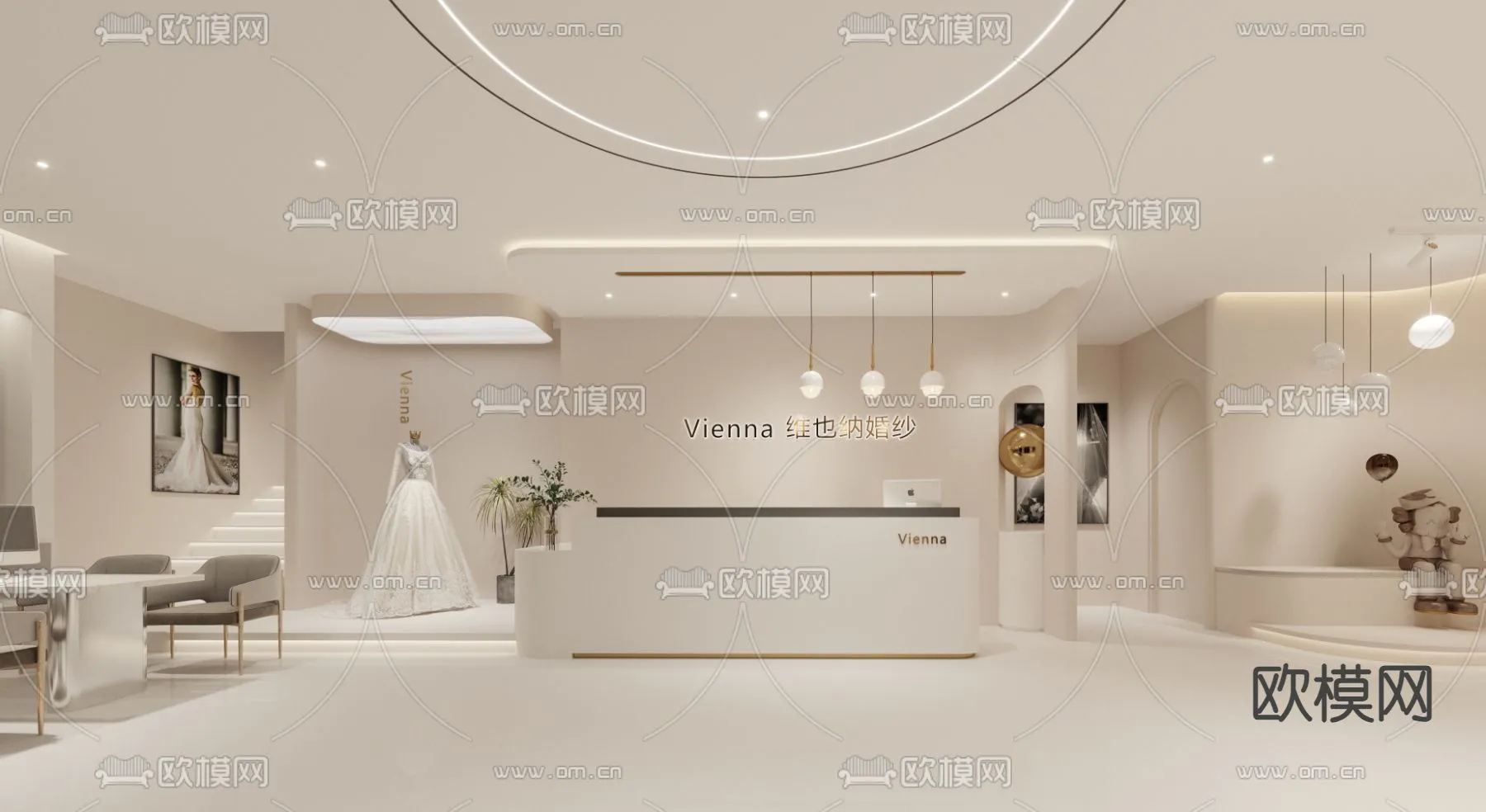 Bridal Shop - Wedding Store - Interior Desgin 3D Scene - 040