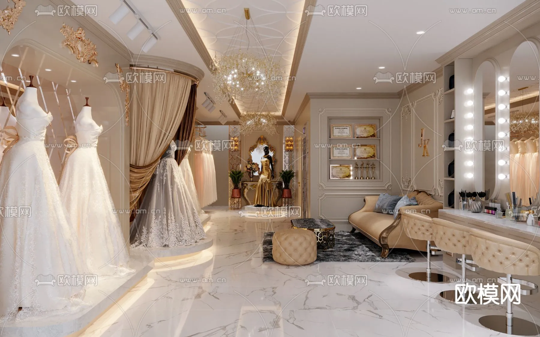 Bridal Shop - Wedding Store - Interior Desgin 3D Scene - 068