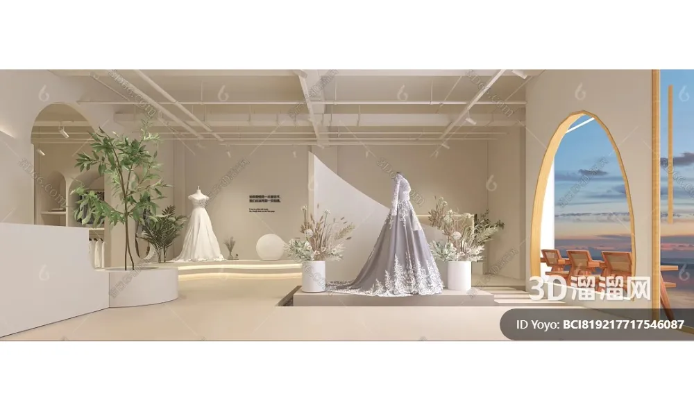 Bridal Shop - Wedding Store - Interior Desgin 3D Scene - 069