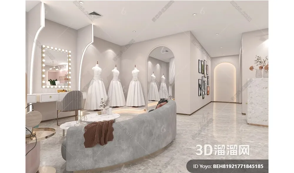 Bridal Shop - Wedding Store - Interior Desgin 3D Scene - 070