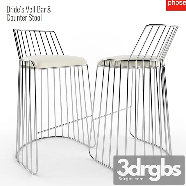 Bride Veil Bar Counter Stool 3D Model Free