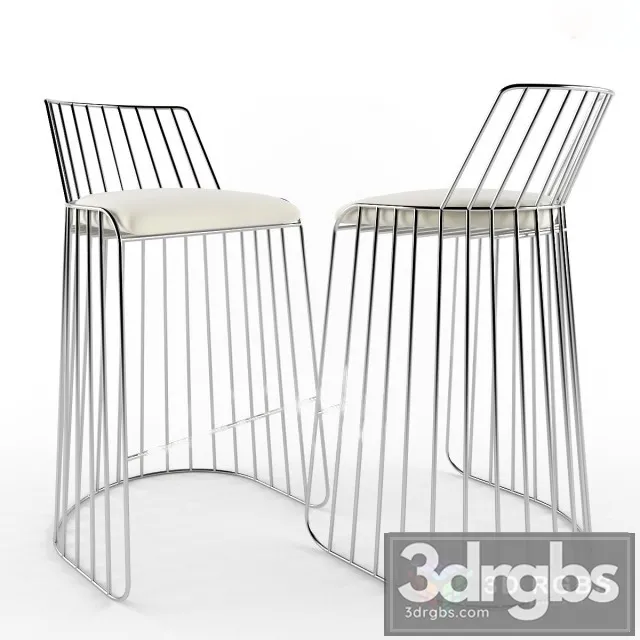 Bride Veil Bar Counter Stool 3D Model Free