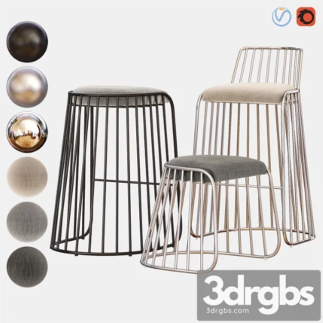 Bride's veil bar chair & counter stool