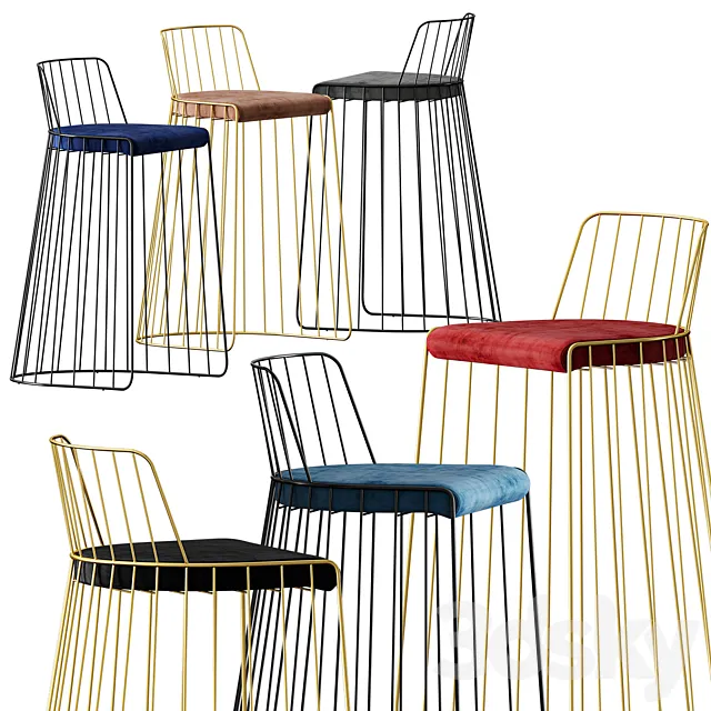 Bride's Veil Bar Stool by Phase Design 3D Model