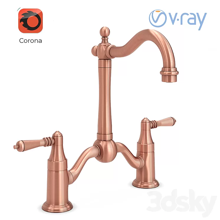 Bridge Kitchen Faucet 02 3D Model