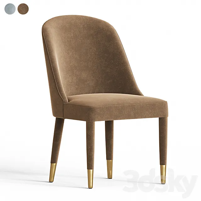 Brie Armless Dining Chair 3D Model